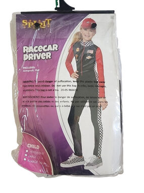 SPIRIT Racecar Driver Unisex Dress Up Halloween Child Costume,Large 12/14, NIB